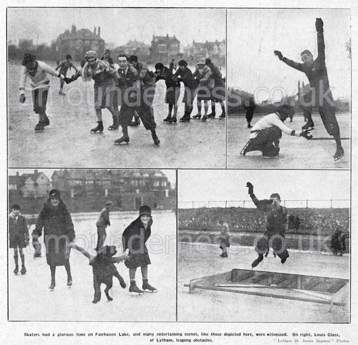 Ice skating on Fairhaven Lake during the Great Frost of 1929.