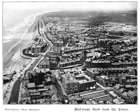 Birds Eye View from Blackpool Tower c1899.