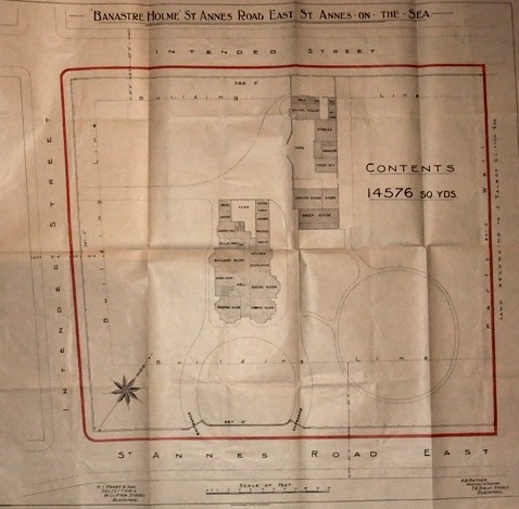 Plan of Banastre Holme, 1920, purchased and converted into St.Annes War Memorial Hospital.