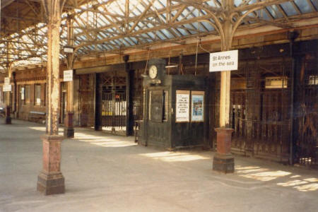 Entrance to the platform from the booking hall.