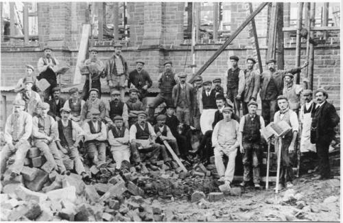 Workmen constructing St.Joseph's Church, Ansdell, 1909