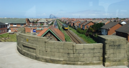Blackpool viewed from the railway bridge, Squires Gate.