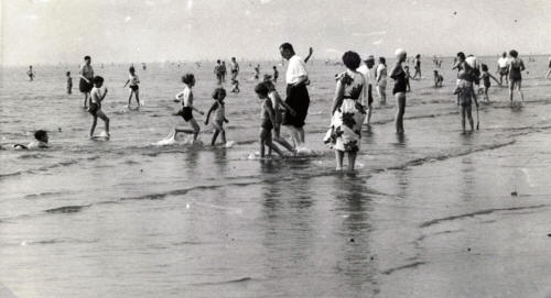 Paddling at St.Annes, August 1955