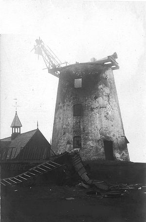 Lytham Windmill on 2nd January, 1919, the morning after the fire.