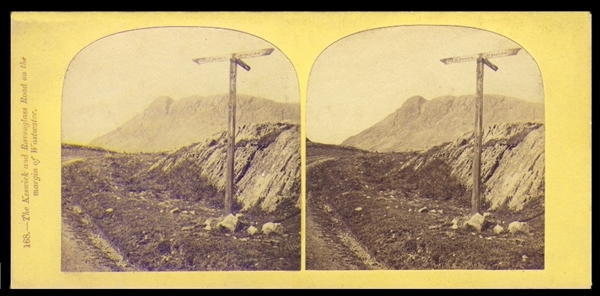 An 1850s or 1860s Thomas Ogle stereoview of the Keswick and Ravenglass Road.