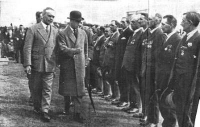 The Prince inspecting Ex-Service Men at St.Annes.
