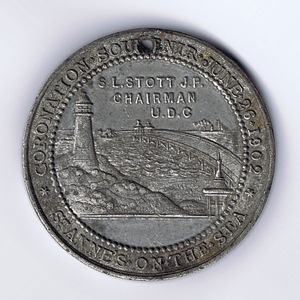  A medallion issued by St.Annes Urban District Council in June, 1902 to comemmorate the Coronation of Edward VII.