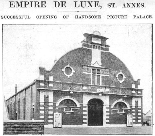A newspaper report, the opening of the Empire Cinema, St.George's Road, St.Annes.