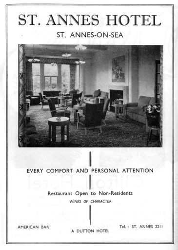 Advert for the St.Annes Hotel from 1954.