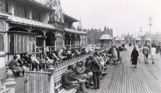 Alongside the Moorish Pavilion, St.Annes pier, in the 1930s.