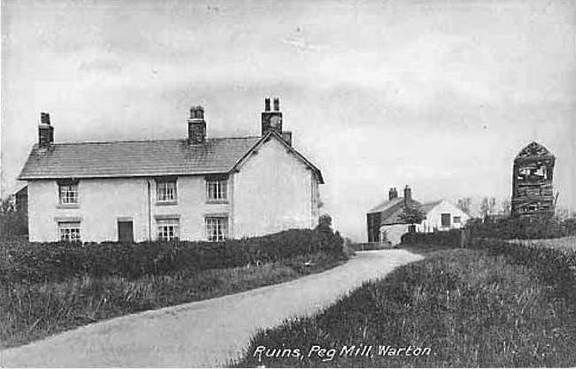 Ruins of Warton Mill, near Lytham, Lancashire c1918.