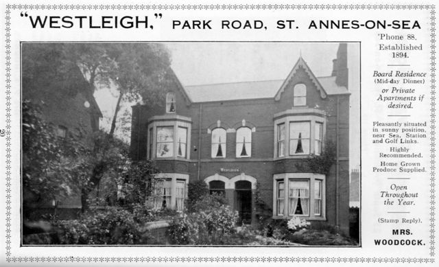 Westleigh Boarding House, Park Road, St.Annes, St.Annes-on-the-Sea.
