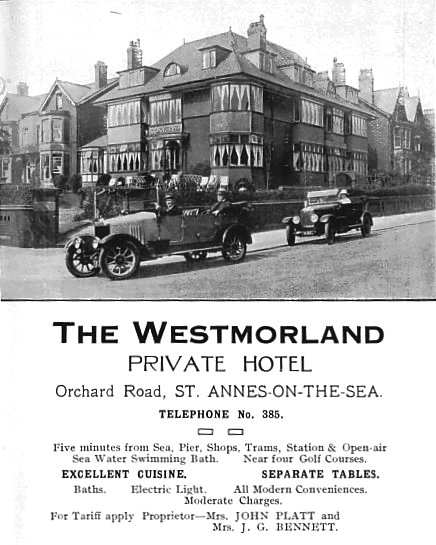 The Westmorland Hotel, Orchard Road, St.Annes (now the site of Westmorland House DSS Offices).