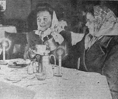 Blackpool, mid-February, 1947. Dining by candlelight during the power cuts.