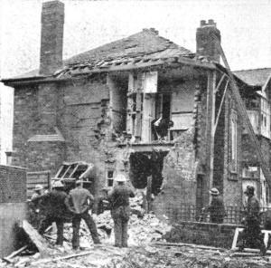 Houses on Church Road, St.Annes, after an air raid in 1940.
