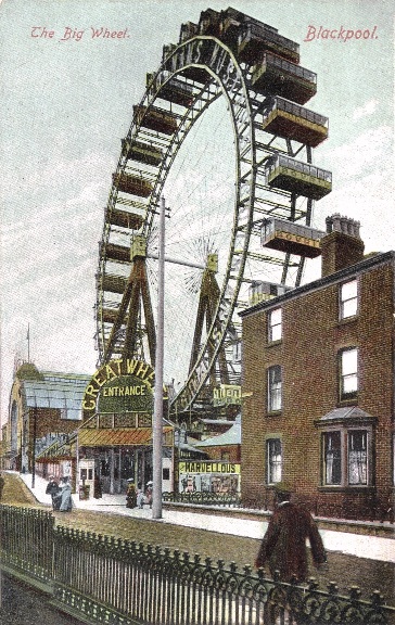 The Big Wheel Blackpool, viewed from Coronation Street c1904.