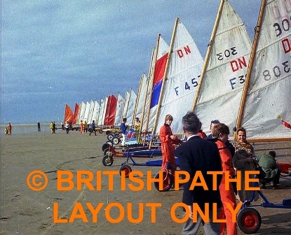 Sand yachting - Lytham St. Annes, Lancashire. Pathe 1969